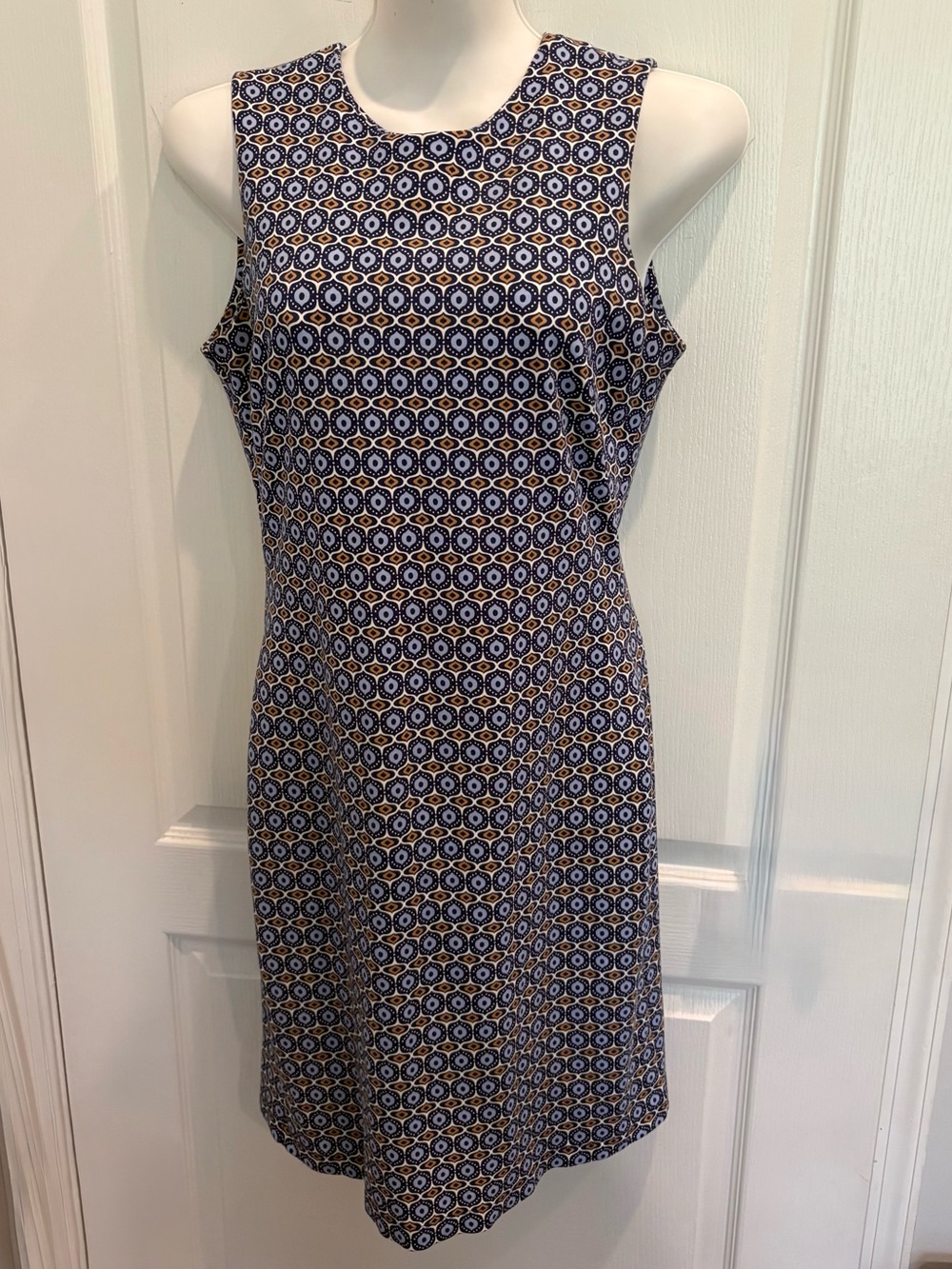 J. McLaughlin Blue Geometric print dress Size S